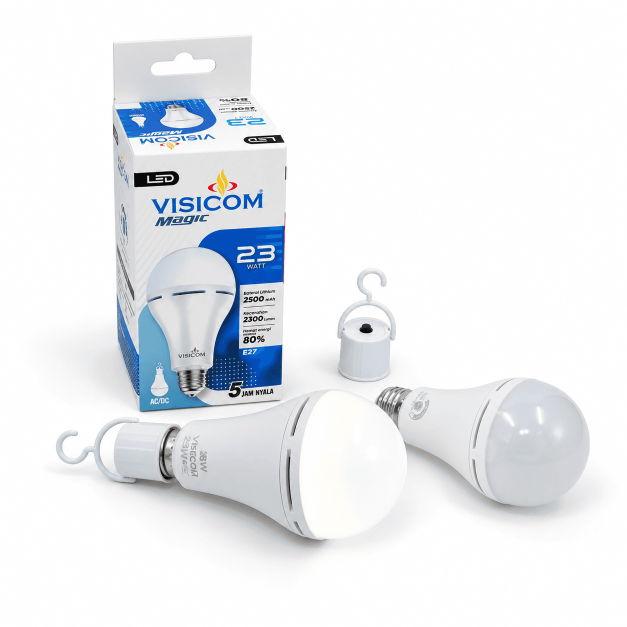 Visicom Lampu darurat rechargeable Magic / emergency bulb — foto katalog produk